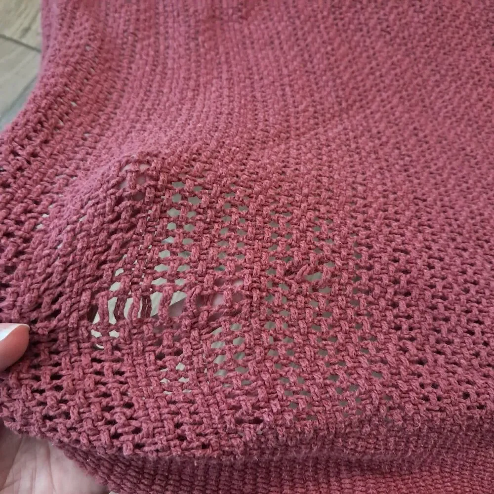 Beacon blanket burgundy red cotton open weave thermal WPL 1675 USA queen king